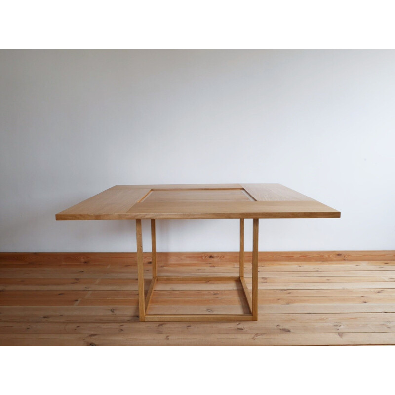 Vintage oakwood Be Square table by Mario Prandina for Plinio Il Giovane, Italy 2002s