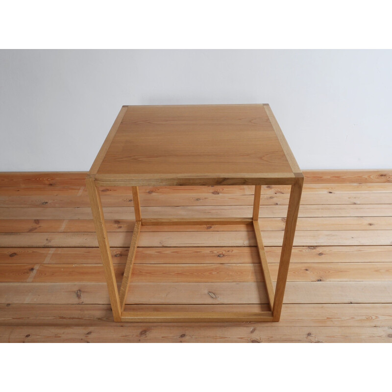 Vintage oakwood Be Square table by Mario Prandina for Plinio Il Giovane, Italy 2002s