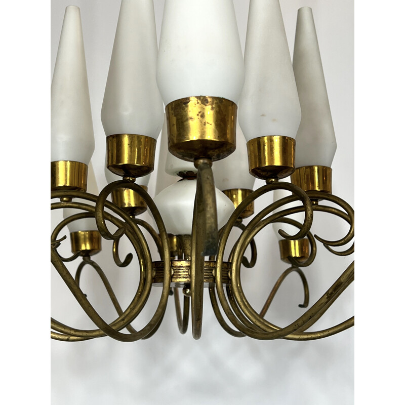 Vintage chandelier 18 lights by Arredoluce Monza, Italy 1950