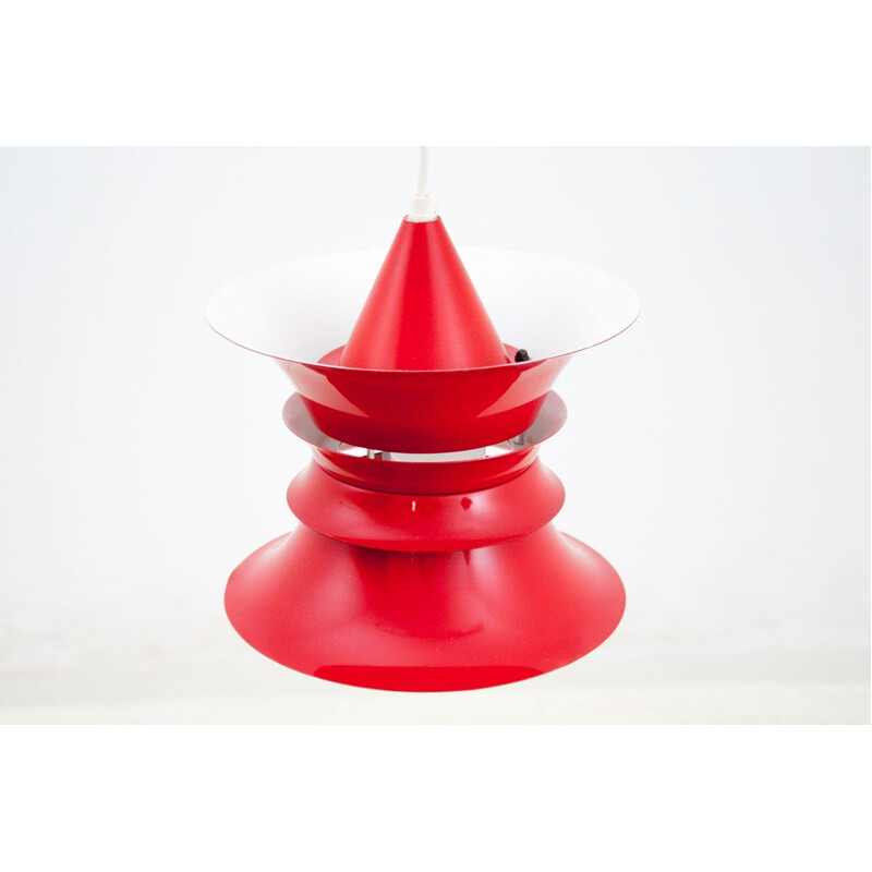 Vintage red pendant lamp, Denmark 1960s