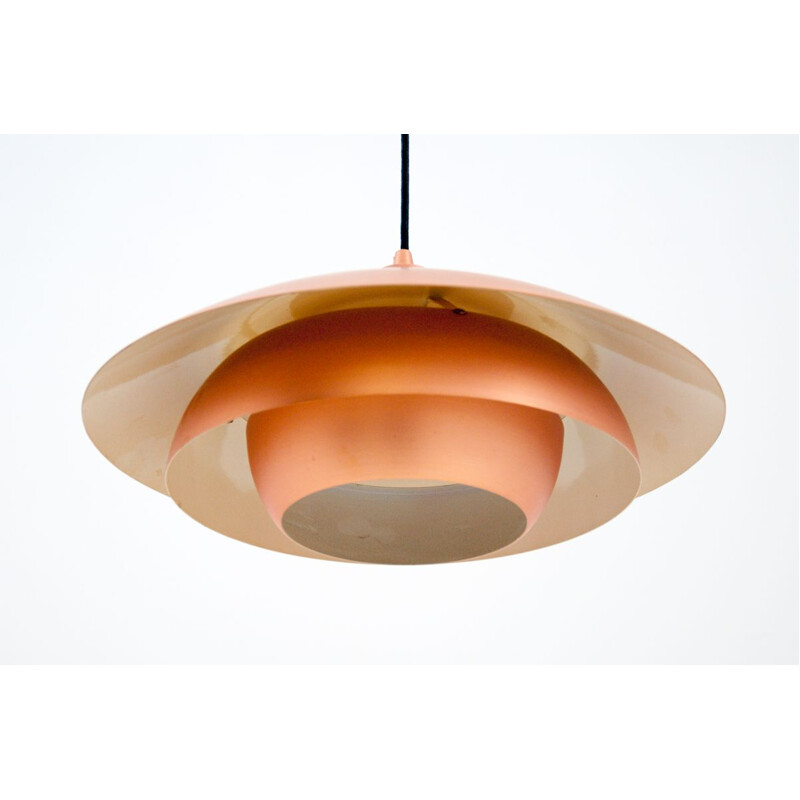 Vintage Copper pendant lamp, Denmark 1970s