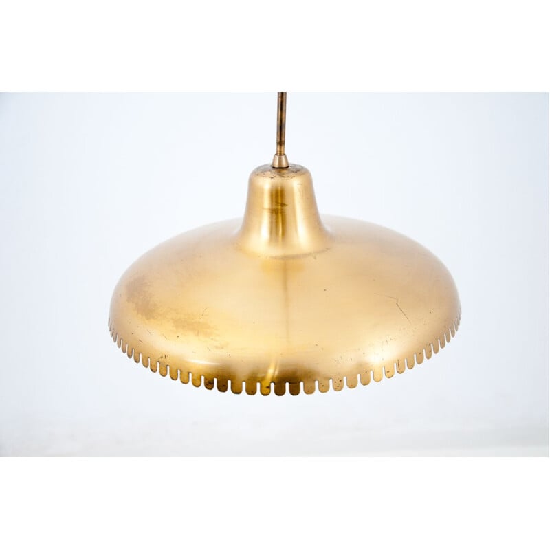 Vintage metal and glass pendant lamp, Denmark 1960s