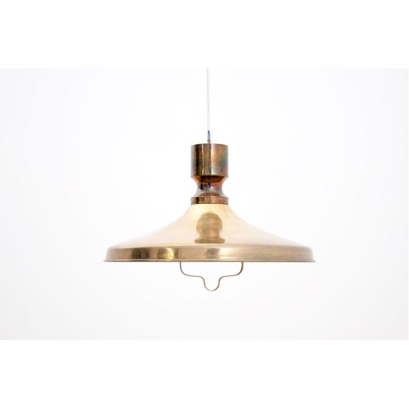 Vintage brass pendant lamp by Sidse Werner for Holmegaard, Denmark 1970s