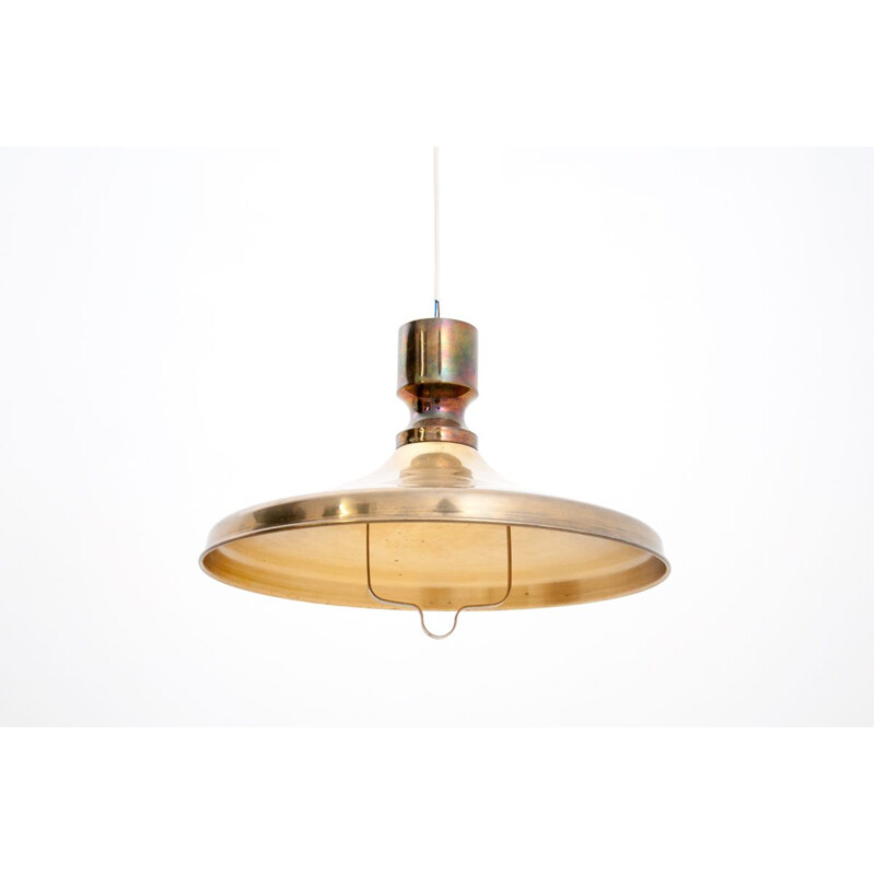 Vintage brass pendant lamp by Sidse Werner for Holmegaard, Denmark 1970s