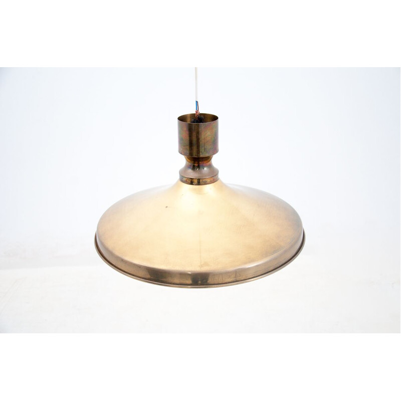 Vintage brass pendant lamp by Sidse Werner for Holmegaard, Denmark 1970s