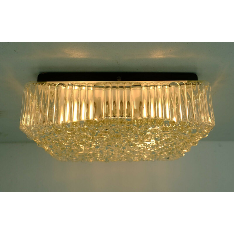 Vintage bubble glass flush mount ceiling lamp by Hustadt-Leuchten, 1960s