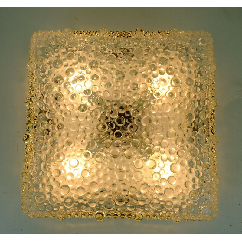 Vintage bubble glass flush mount ceiling lamp by Hustadt-Leuchten, 1960s