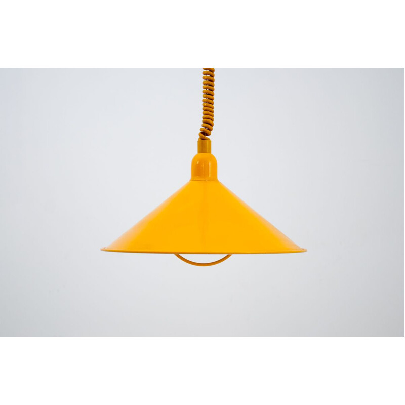 Vintage yellow pendant lamp by E.S. Horn Aalestrup, Denmark 1960s