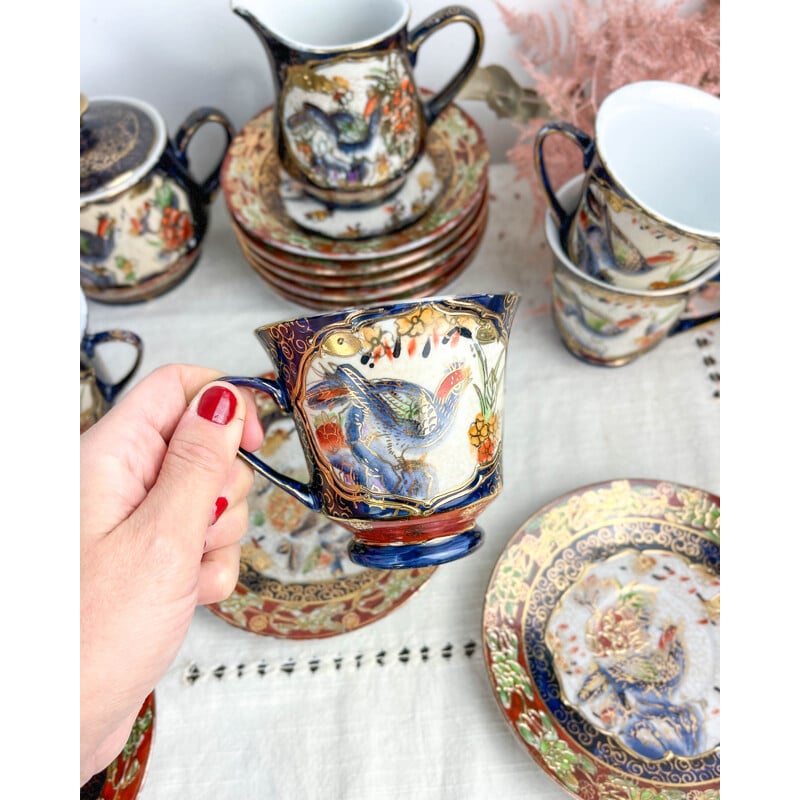 Service à thé vintage "Taous Imary" en porcelaine