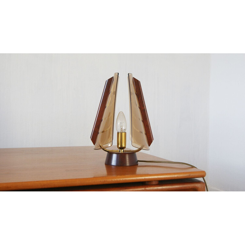 Lampe de table vintage en verre, 1970