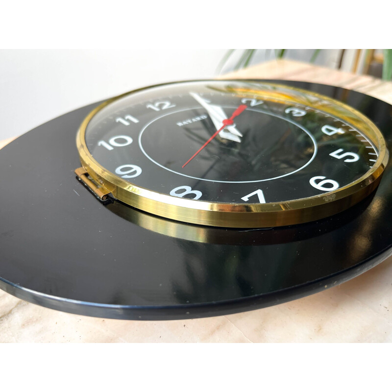 Vintage bayard clock in black, 1950