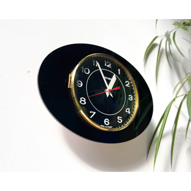 Vintage bayard clock in black, 1950