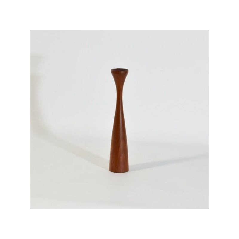 Scandinavian vintage teak candlestick, 1960