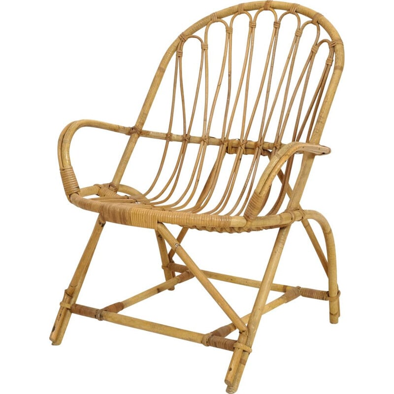 Vintage rattan armchair, 1960-1970