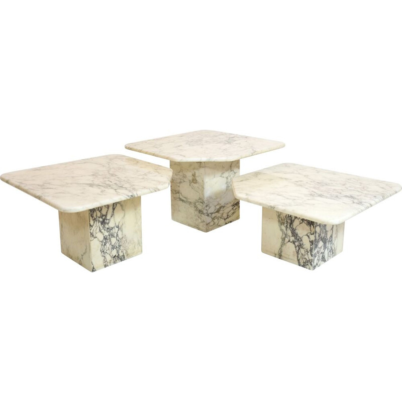 Vintage marble nesting tables, 1970s