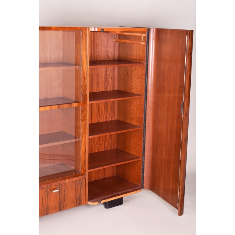 Vintage walnut bookcase by Halabala for Up Závody, 1930