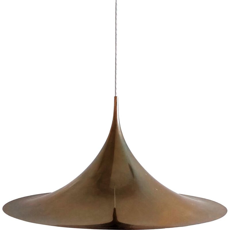 Vintage pendant lamp in gold color by Claus Bonderup & Torsten Thorup for Fog & Mørup, Denmark 1960s