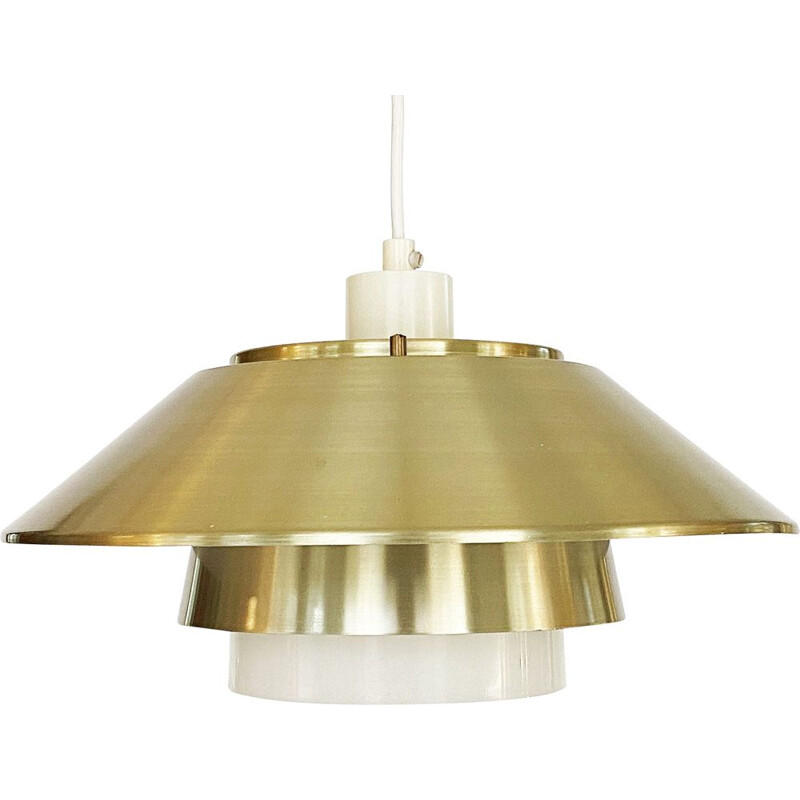 Vintage aluminum pendant lamp by Vadsbo Metall, Sweden 1970s