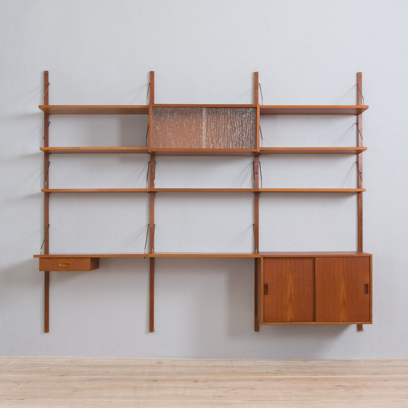 Danish mid century home office wall unit, 1960s