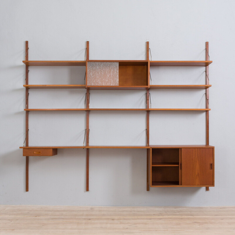 Danish mid century home office wall unit, 1960s