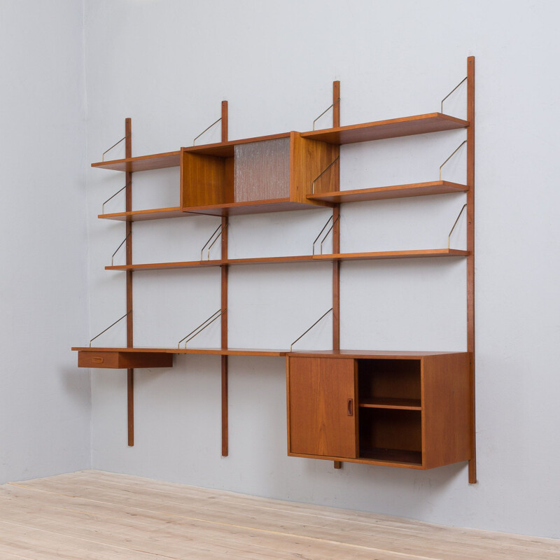 Danish mid century home office wall unit, 1960s