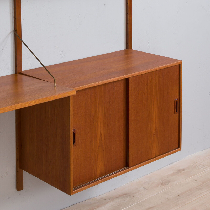 Danish mid century home office wall unit, 1960s