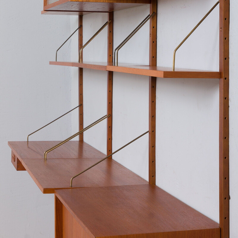 Danish mid century home office wall unit, 1960s