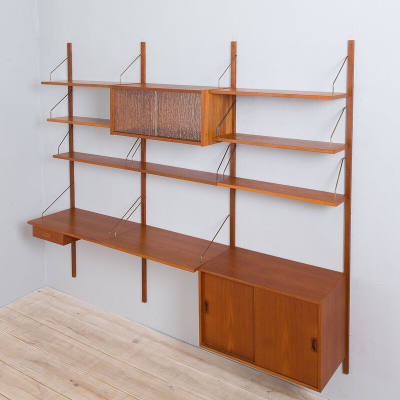 Danish mid century home office wall unit, 1960s