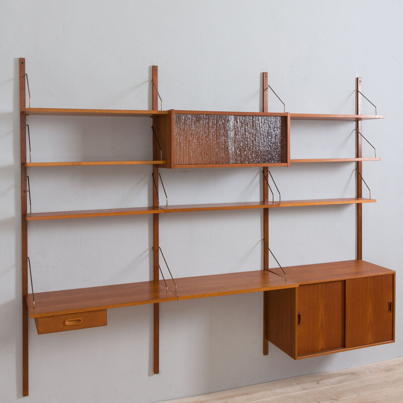 Danish mid century home office wall unit, 1960s