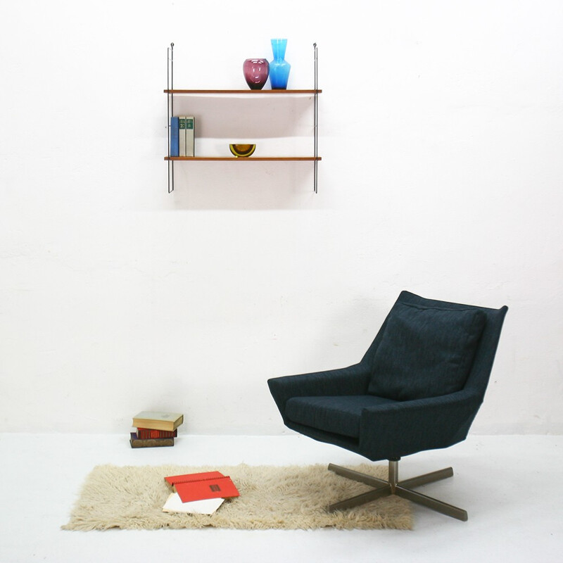 Wall-mounted shelf in walnut - 1960s