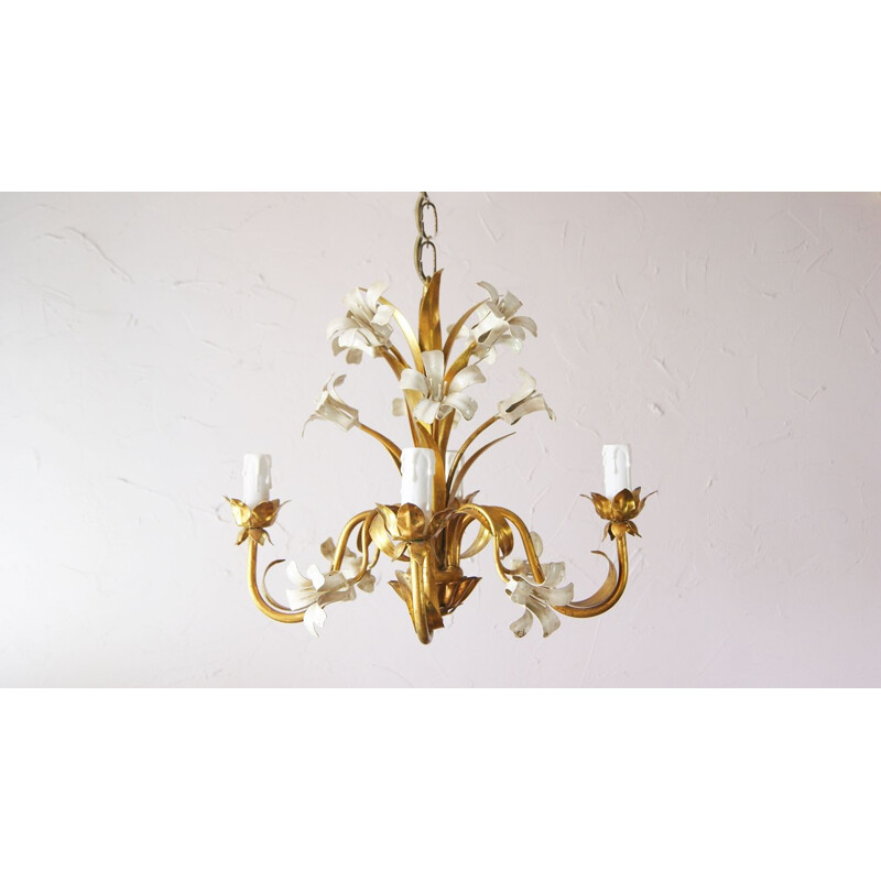 Vintage metal bouquet of flowers chandelier