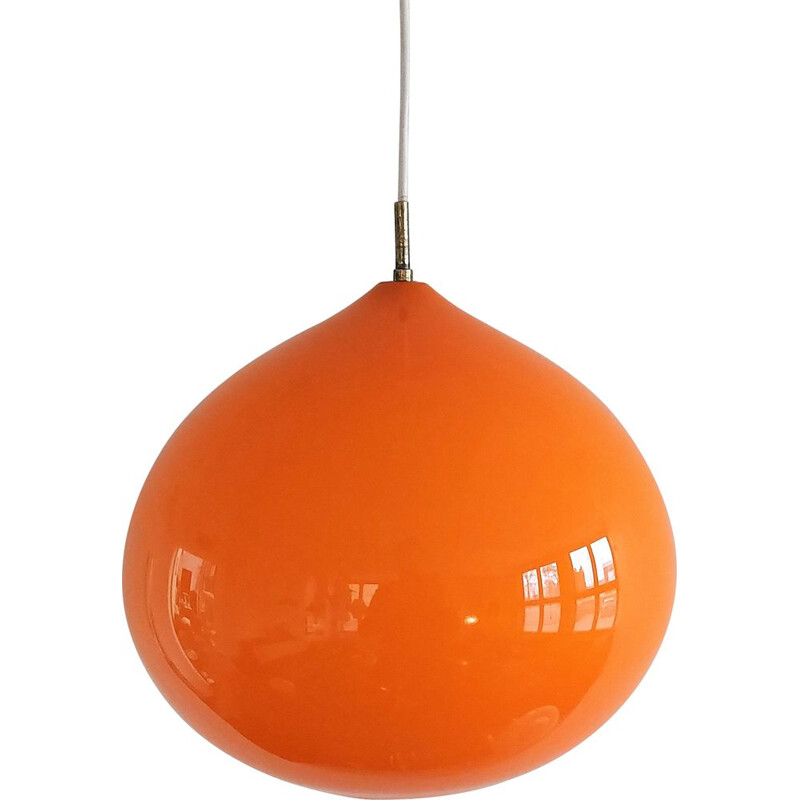Suspension vintage orange L51 "Cipola" par Alessandro Pianon pour Vistosi, Italie 1950-1960