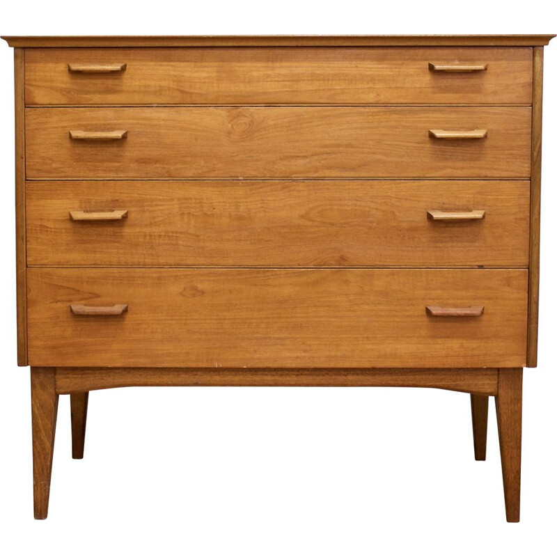 Mid-century walnut chest of drawers by Alfred Cox, UK 1960s