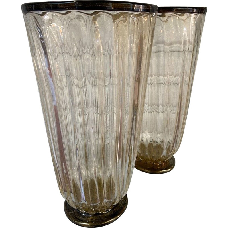 Pair of vintage vases by Toso, 1980