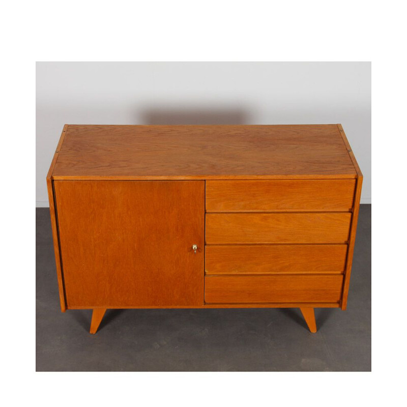 Vintage U-458 oakwood chest of drawers by Jiri Jiroutek for Interier Praha, 1960s