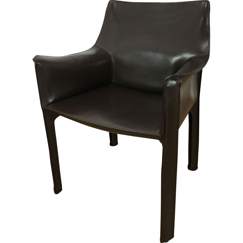 Vintage leather armchair by Mario Bellini for Cassina