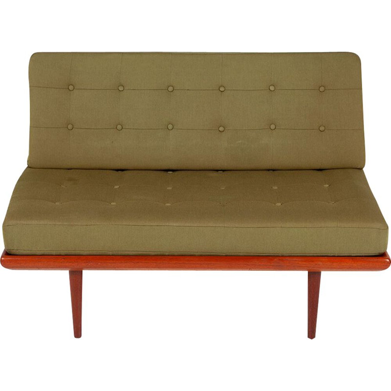 Vintage green fabric and teak Minerva daybed by Peter Hvidt & Orla Mølgaard-Nielsen for France & Daverkosen, 1960s