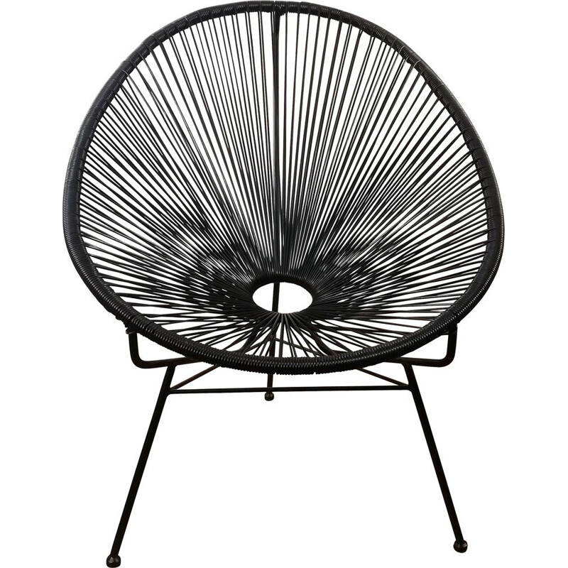 Vintage Acapulco armchair in black stained metal