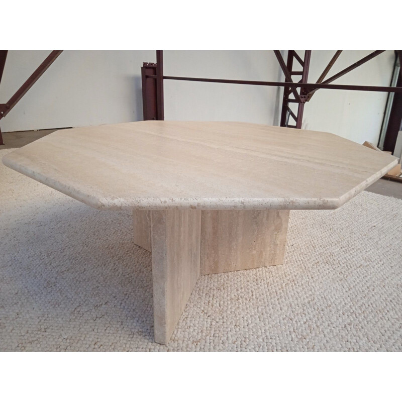 Vintage travertine table, 1970