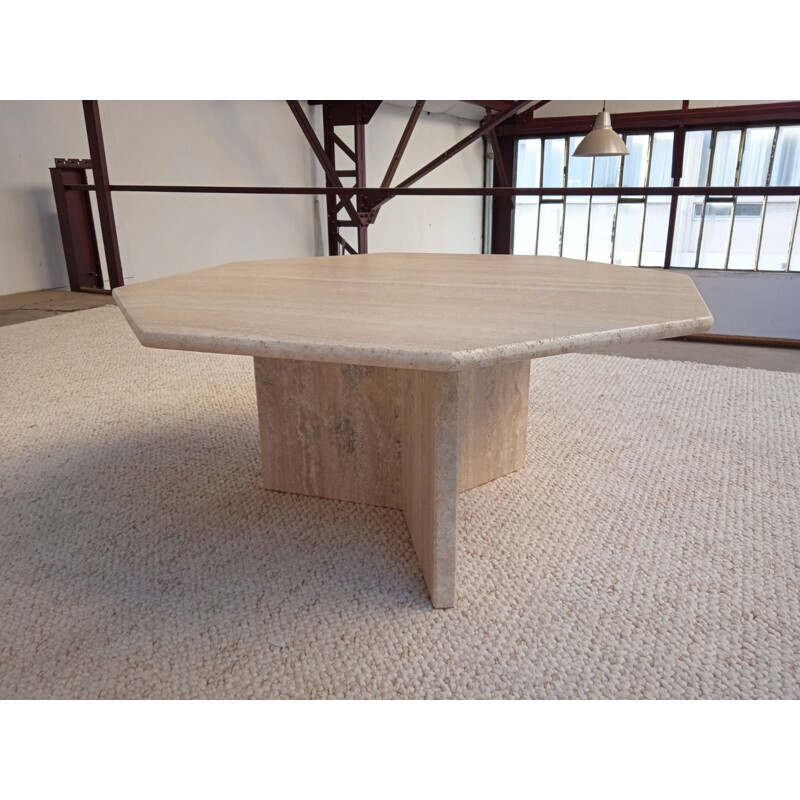 Vintage travertine table, 1970