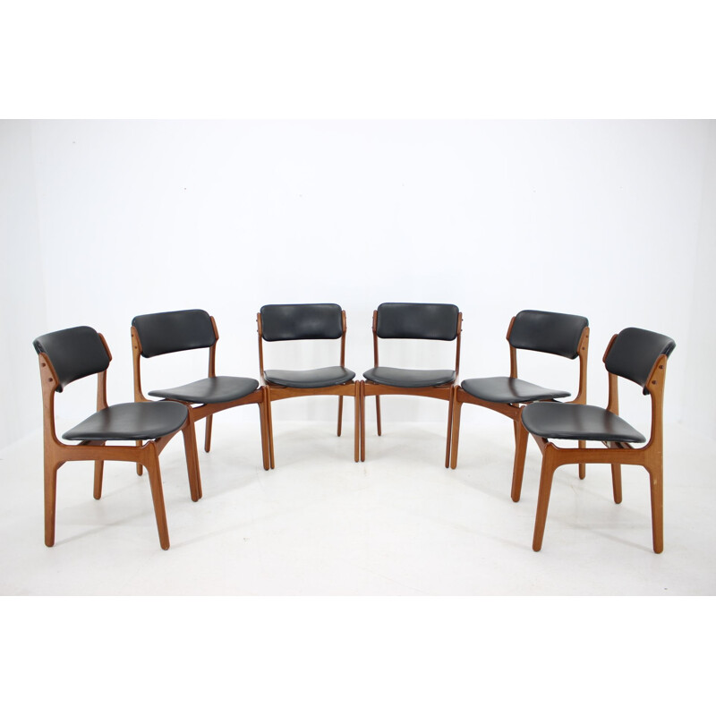 Set van 6 vintage teakhouten stoelen van Erik Buch, 1960