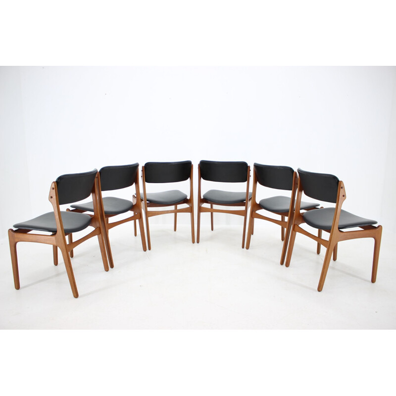 Conjunto de 6 cadeiras de teca vintage de Erik Buch, 1960