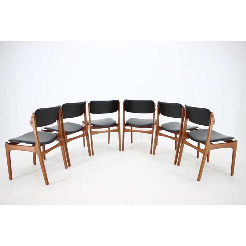 Set of 6 vintage teak dining chairs by Erik Buch, 1960s