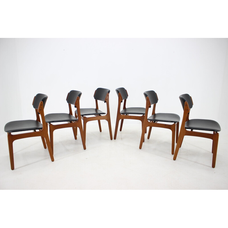 Ensemble de 6 chaises vintage en teck par Erik Buch, 1960
