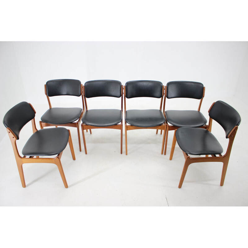 Set of 6 vintage teak dining chairs by Erik Buch, 1960s