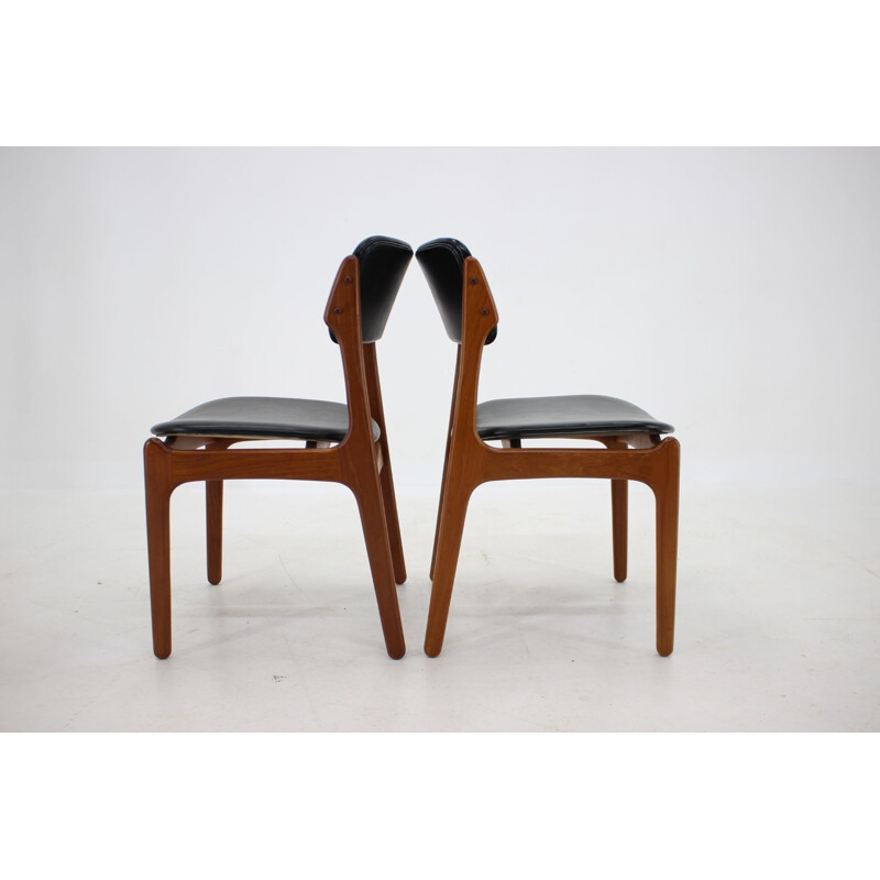 Set of 6 vintage teak dining chairs by Erik Buch, 1960s
