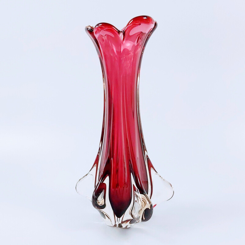 Mid-century Murano glass vase by Fratelli Toso, Italy 1950s