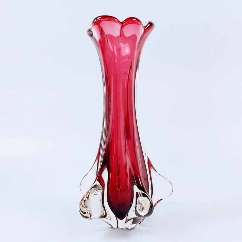 Mid-century Murano glass vase by Fratelli Toso, Italy 1950s