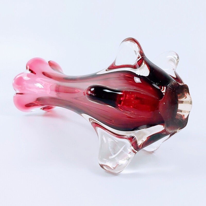 Mid-century Murano glass vase by Fratelli Toso, Italy 1950s