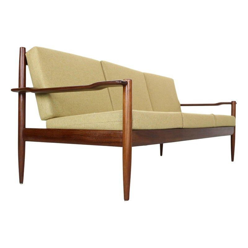 Divano scandinavo a 3 posti in teak, Danimarca 1960